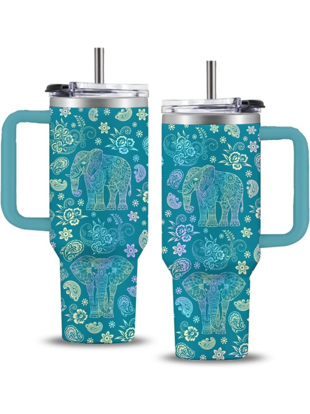 Insulated 40oz Elephant Tumbler - Travel Mug, Keeps Drinks Hot & Cold, Perfect